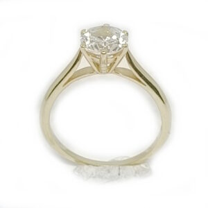 1 stk. Renoveret Solitairering i 18K guld med 7mm zirkonia