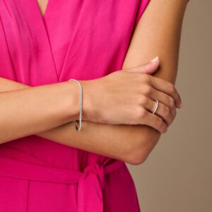 Tennisarmbånd i rhodineret sølv 17+ 3 cm – 1,5mm hvid