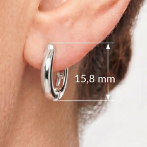 Smukt designede hoops i rhodineret sølv Rask Jewelry Denmark
