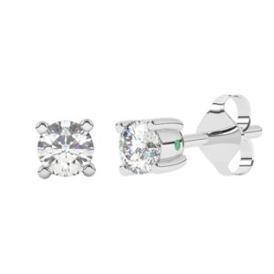 Solitaire Øreringe med 0.10 ct. LG Diamanter i hvidguld