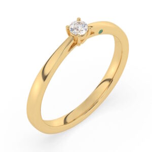 Solitaire Ring med 0.10 ct. LG Diamant i Guld