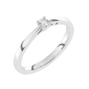 Solitaire Ring med 0.10 ct. LG Diamant i Hvidguld